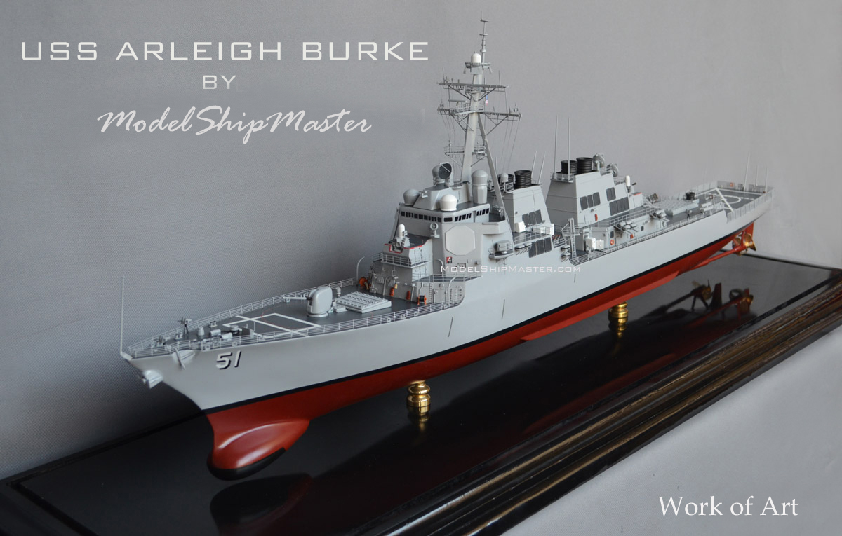 US Navy Guided Missile Destroyer USS Arleigh Burke DDG-51 Ship Display Model Toy 