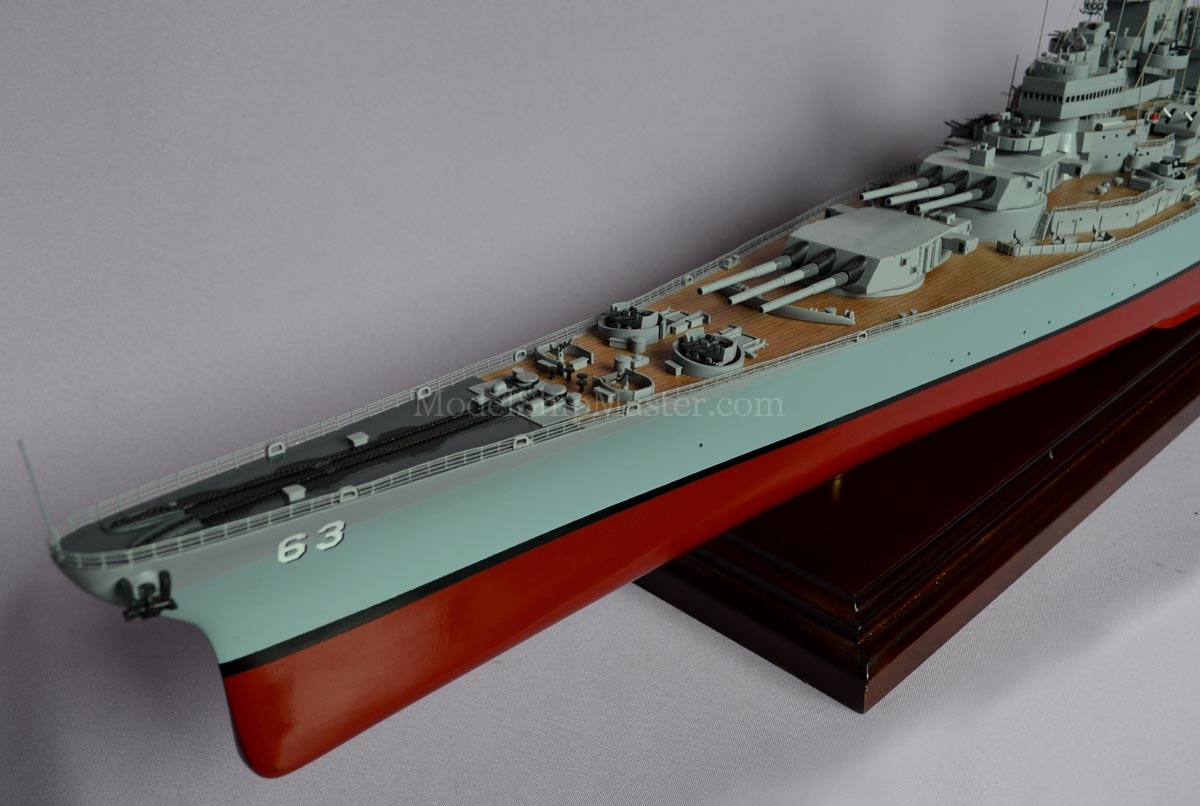 Wood Cutaway Model of USS Missouri Made in the USA BB-63 