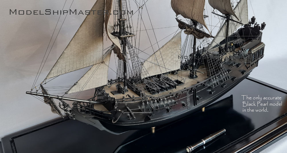 The Black Pearl : fictional model ship in Pirates of the Caribbean