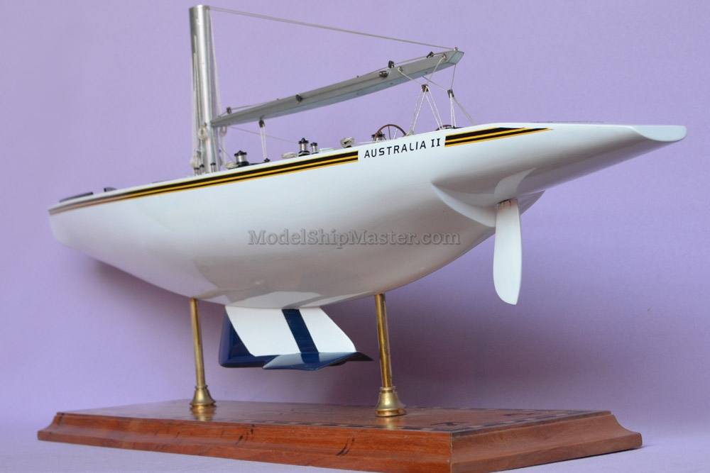 AUSTRALIA II WOODEN MODEL YACHT SHIP BOAT AMERICA'S CUP SAILBOAT GIFT 80CM